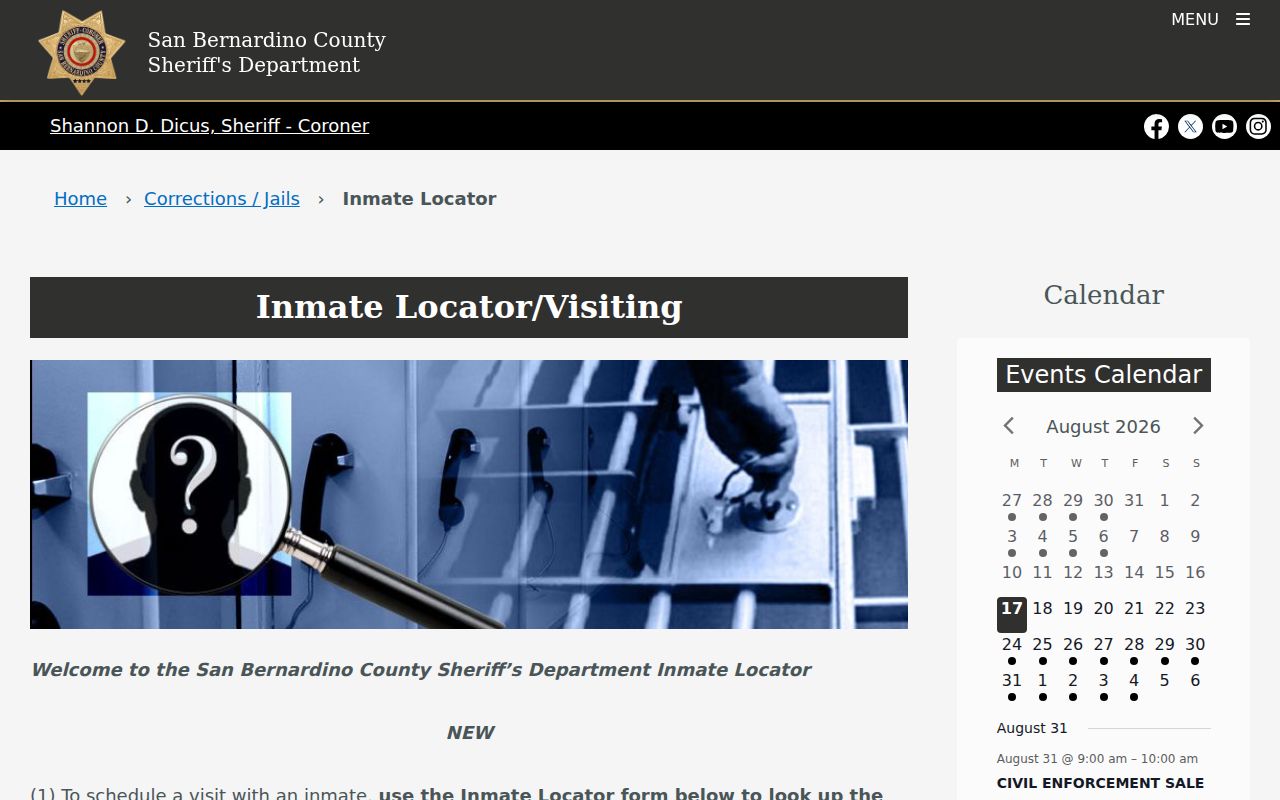 Rialto residents directory county inmate locator