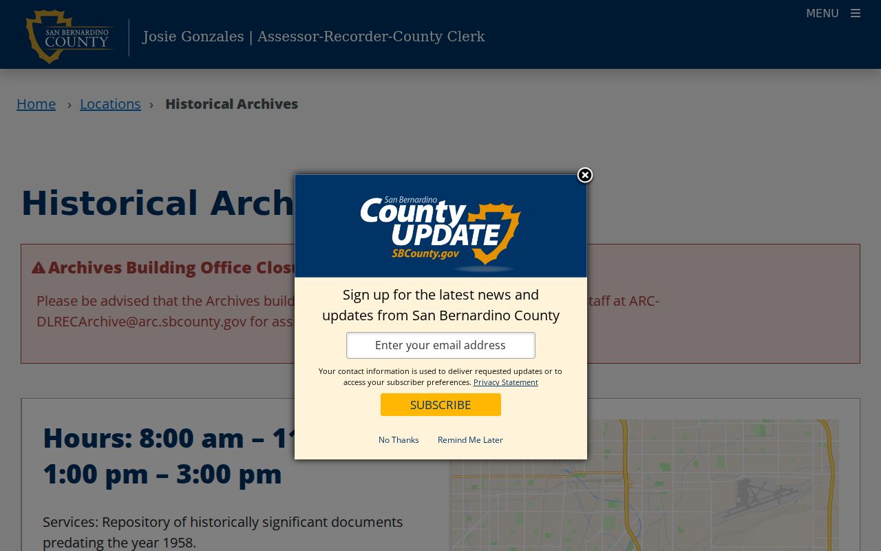 Rialto previous residents county historical archives