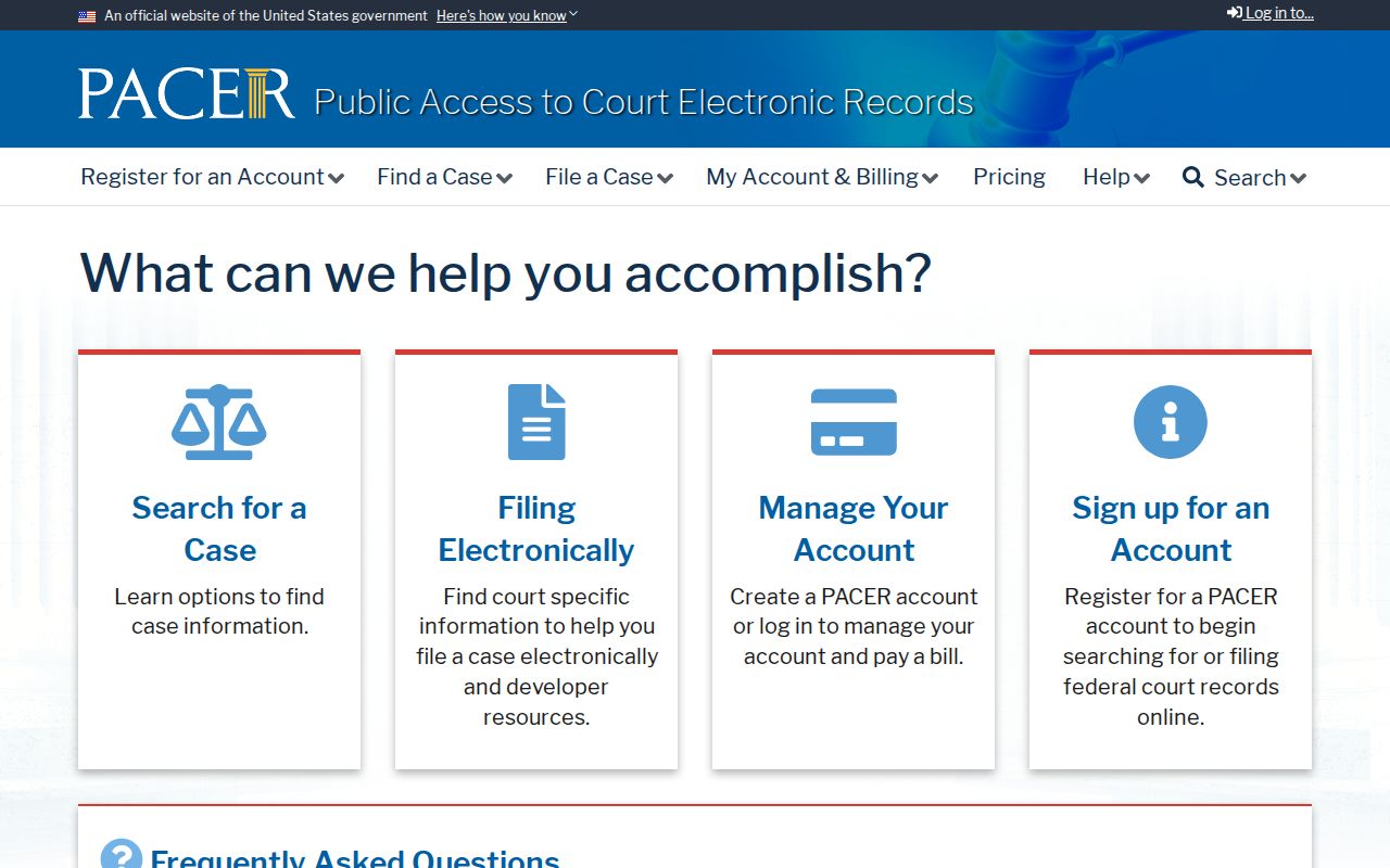 Rialto resident lookup using PACER federal court access