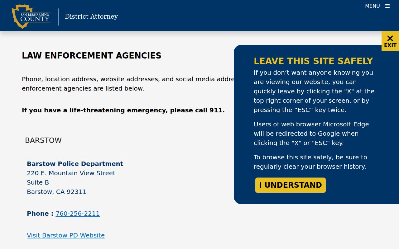 Rialto street directory county law enforcement agency directory
