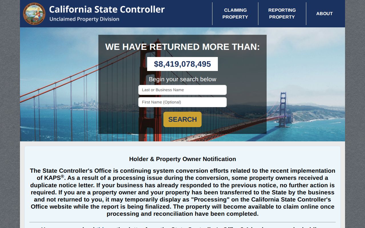 Rialto ZIP code directory reference using California unclaimed property search